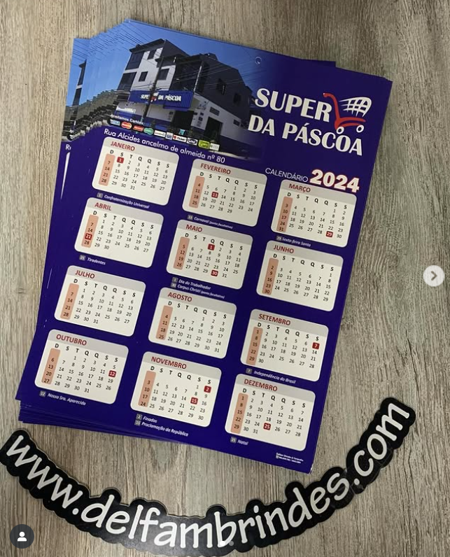 Opção 2 de Calendário de Parede